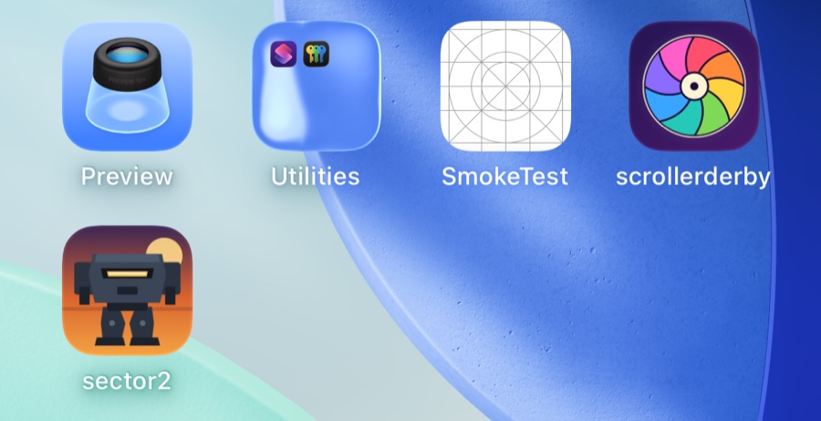 iPhone home screen with the mech icon next to other apps